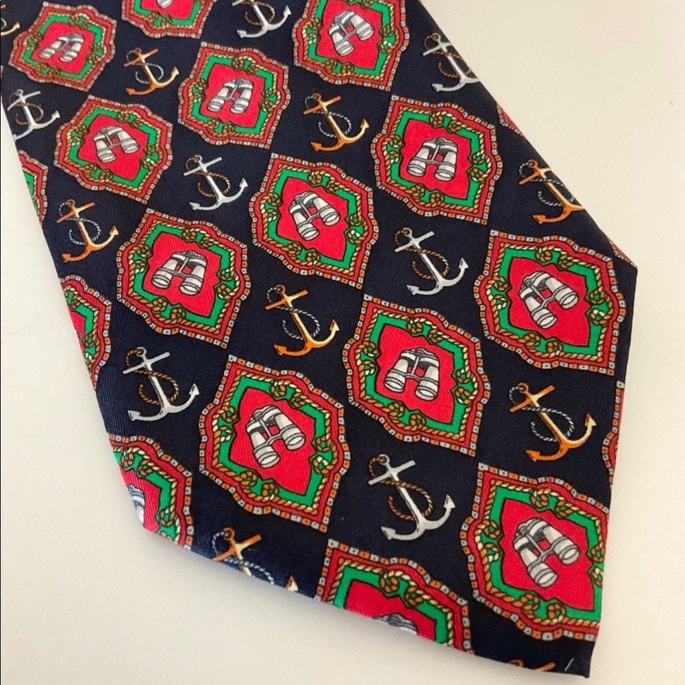 Emidio Tucci 100% Silk Nautical Tie Made in Spain